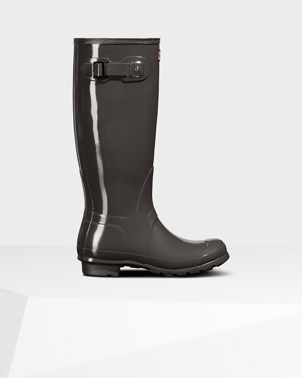 Bottes Hautes de Pluie Hunter Original Gloss Femme Grise ZUNGBIH-91